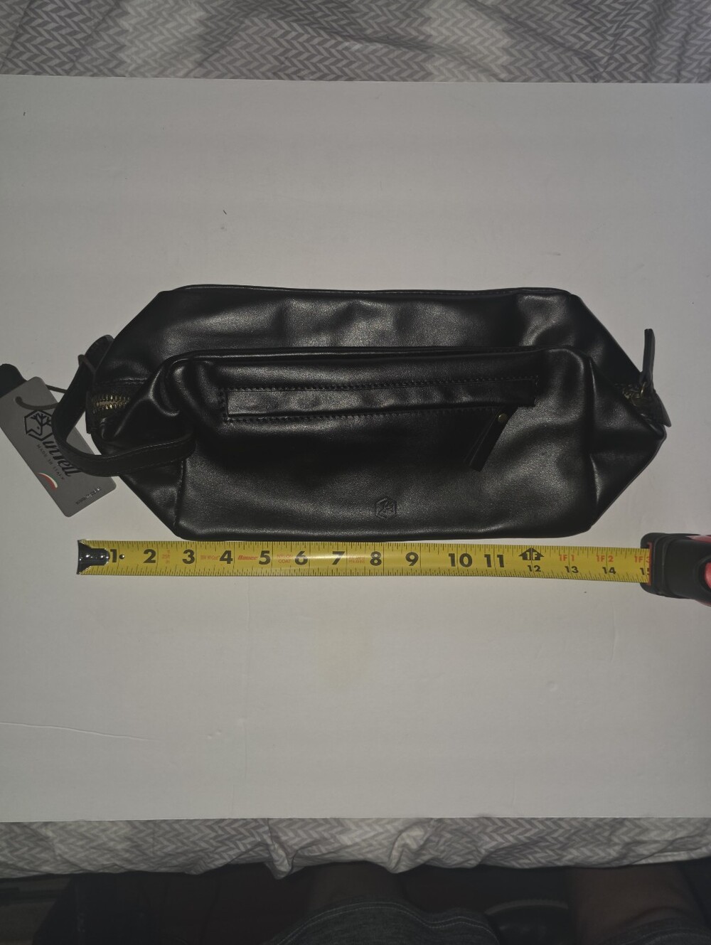 InPell In Pell Genuine Italian Leather Black Toiletry Bag / Travel Bag NWT